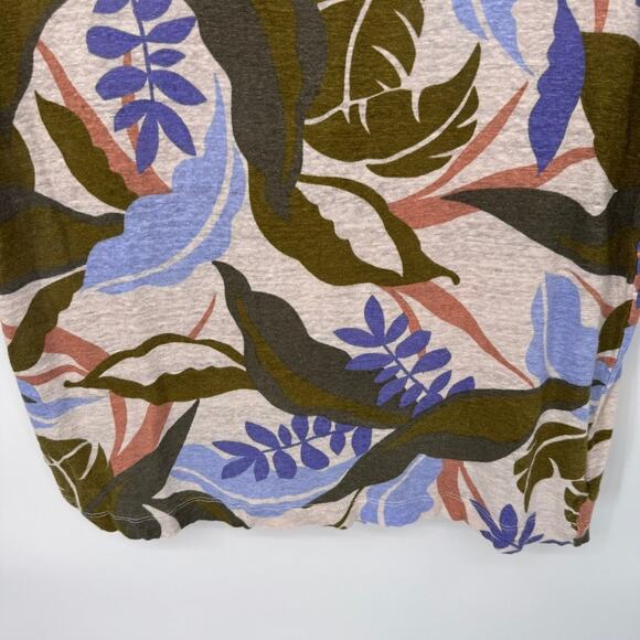 C&C California‎ Tropical Beachy Top Womens Medium White Linen Button Back - Picture 3 of 7